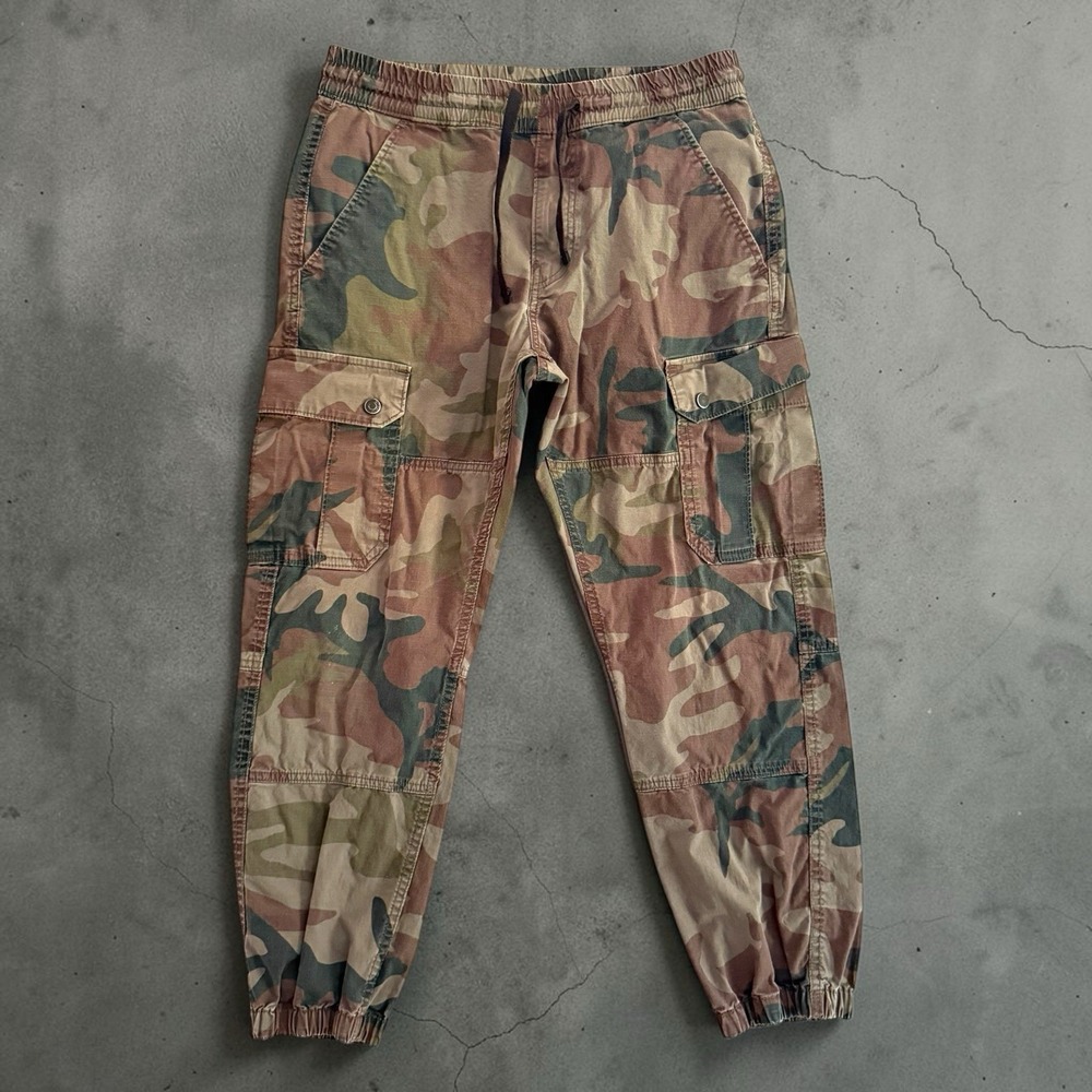 Levi's Men's Green Camouflage White Tab Cargo Drawstring Joggers Size Small